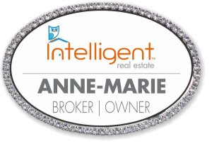 (image for) Intelligent Real Estate Oval Bling Silver Other badge
