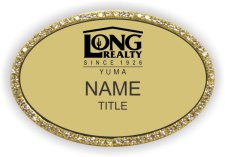 (image for) Long Realty - Yuma/Foothills Oval Bling Gold badge