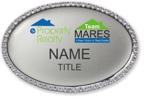 (image for) E Property Realty Oval Bling Silver badge