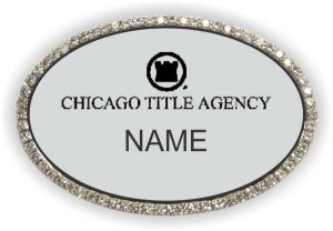 (image for) Chicago Title Agency Oval Bling Silver badge