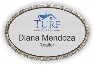 (image for) TURF REALTY Oval Bling Silver badge