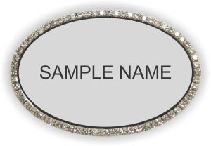 (image for) Christy Carr Oval Bling Silver badge
