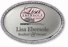 (image for) LISA EBERSOLE & Associates Oval Bling Silver badge