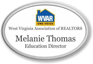 (image for) West virginia Association of Realtors Oval Prestige Pebbled badge