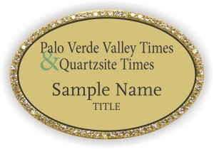 (image for) Palo Verde Valley Times Oval Bling Gold badge