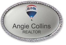 (image for) Collins Realty Oval Bling Silver badge