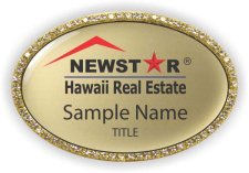 (image for) New Star Hawaii Real Estate Oval Bling Gold badge