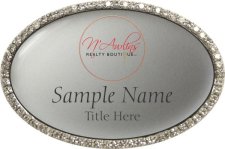 (image for) N'Awlins Realty Boutique Oval Bling Silver Other badge