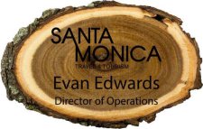 (image for) Santa Monica Travel & Tourism Log Laser Engraved badge