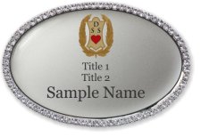 (image for) Danish Sisterhood of America Oval Bling Silver badge