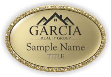 (image for) Garcia Realty Group Oval Bling Gold badge