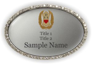 (image for) Danish Sisterhood of America Oval Bling Silver badge