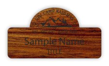 (image for) URJ Camp Kalsman Shaped Bloodwood Laser Engraved badge