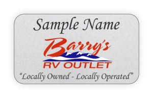 (image for) Barry\'s RV Outlet Shaped Silver badge
