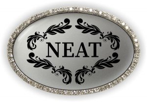 (image for) NEAT Oval Bling Silver badge