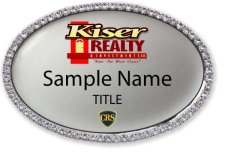 (image for) Kiser Realty Oval Bling Silver badge