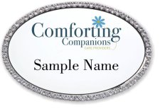(image for) Comforting Companions Care Providers Oval Bling Silver Other badge