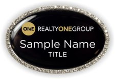 (image for) Realty One Group Oval Bling Silver Other badge