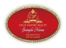 (image for) Veliz Empire Realty Oval Bling Gold and Warm Red badge