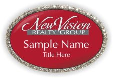 (image for) NewVision Realty Group Oval Bling Silver Other badge