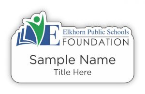 (image for) Elkhorn Public Schools Foundation Shaped White badge