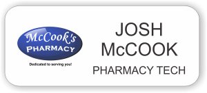 (image for) McCook\'s Pharmacy White Rounded Corners badge