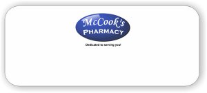 (image for) McCook\'s Pharmacy White Rounded Corners badge