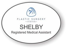 (image for) Plastic Surgery Center Oval White badge