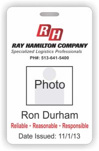 (image for) Ray Hamilton Company Photo Id - Vertical badge