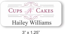 (image for) Oak - Cups N Cakes White Rounded Corners Badge