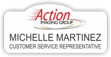 (image for) Action Imaging Group Shaped White badge