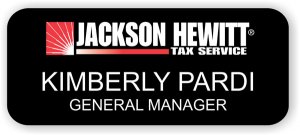 (image for) Jackson Hewitt Tax Service Standard Black badge- Red Logo