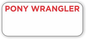 (image for) Pony Wrangler Standard White LOGO ONLY badge