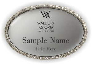 (image for) Waldorf Astoria Hotels & Resorts Oval Bling Silver badge