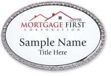 (image for) Mortgage First Corporation Oval Bling Silver Other badge