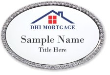 (image for) DHI Mortgage Oval Bling Silver Other badge