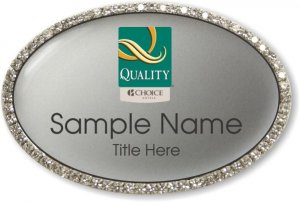 (image for) Quality by Choice Hotels Oval Bling Silver badge