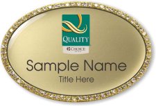 (image for) Quality by Choice Hotels Oval Bling Gold badge