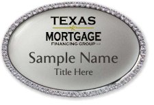 (image for) Texas Mortgage Financing Group Oval Bling Silver badge