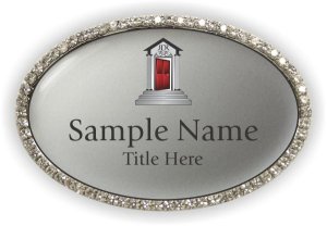 (image for) Red Door Realty & Associates Oval Bling Silver badge