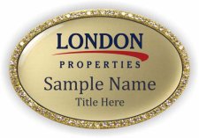 (image for) London Properties Oval Bling Gold badge