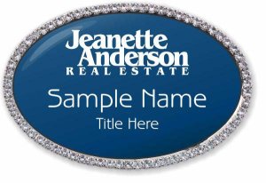 (image for) Jeanette Anderson Real Estate Oval Bling Silver Other badge