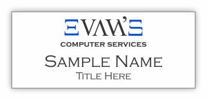 (image for) Evan\'s Computer Services Standard White Square Corner badge