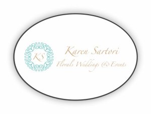 (image for) Karen Sartori Florals Weddings & Events Oval White badge