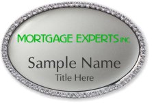 (image for) Mortgage Experts Inc. Oval Bling Silver badge