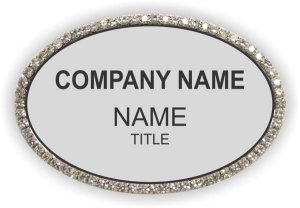 (image for) Crystal Davey Oval Bling Silver badge