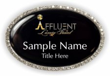 (image for) Affluent Luxury Travel Oval Bling Silver Other badge