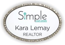 (image for) Simple Real Estate Oval Bling Silver Other badge