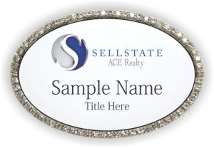 (image for) Sellstate ACE Realty Oval Bling Silver badge