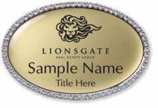 (image for) Lionsgate Real Estate Group Oval Bling Silver Other badge